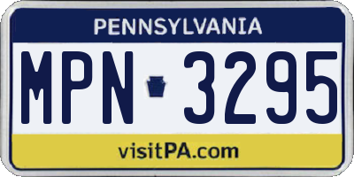 PA license plate MPN3295