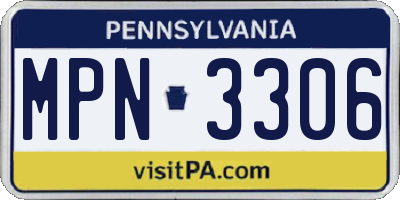 PA license plate MPN3306