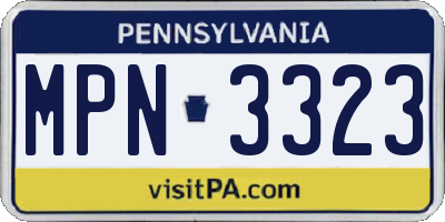 PA license plate MPN3323