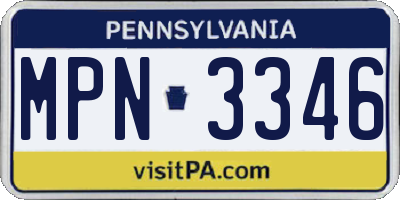 PA license plate MPN3346