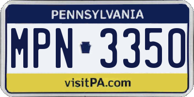 PA license plate MPN3350