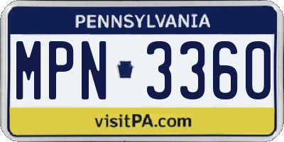 PA license plate MPN3360