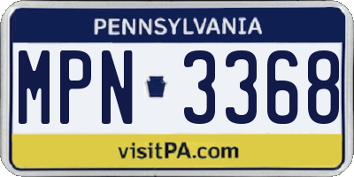PA license plate MPN3368