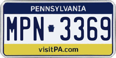 PA license plate MPN3369
