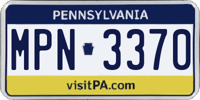 PA license plate MPN3370