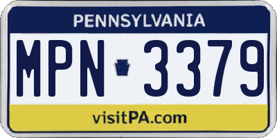 PA license plate MPN3379