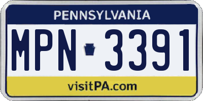 PA license plate MPN3391