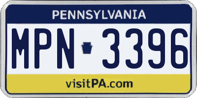 PA license plate MPN3396