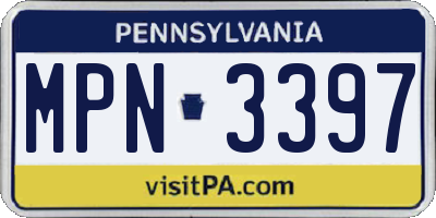 PA license plate MPN3397