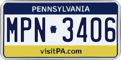 PA license plate MPN3406