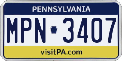 PA license plate MPN3407