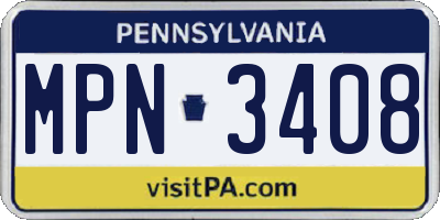 PA license plate MPN3408