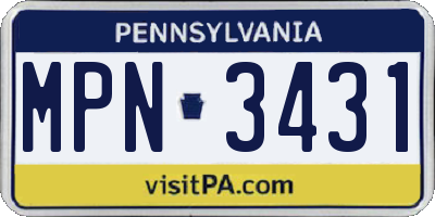PA license plate MPN3431