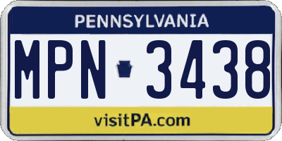 PA license plate MPN3438