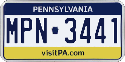 PA license plate MPN3441