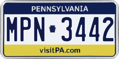 PA license plate MPN3442