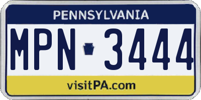 PA license plate MPN3444