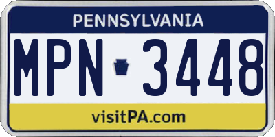 PA license plate MPN3448