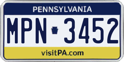 PA license plate MPN3452