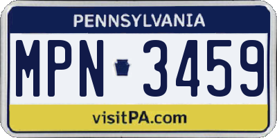 PA license plate MPN3459