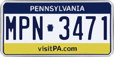 PA license plate MPN3471