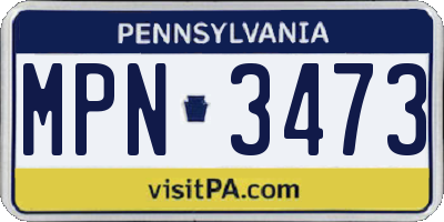 PA license plate MPN3473