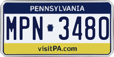 PA license plate MPN3480