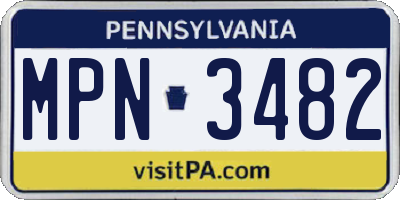 PA license plate MPN3482