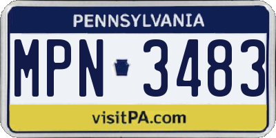 PA license plate MPN3483