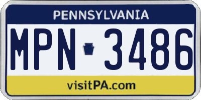 PA license plate MPN3486