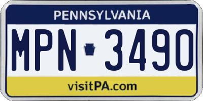 PA license plate MPN3490