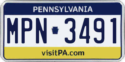 PA license plate MPN3491
