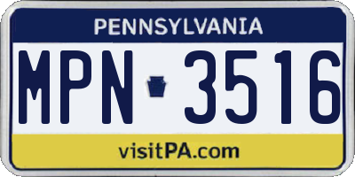 PA license plate MPN3516