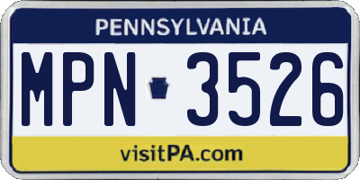 PA license plate MPN3526