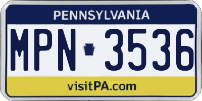 PA license plate MPN3536