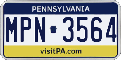PA license plate MPN3564