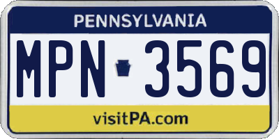 PA license plate MPN3569