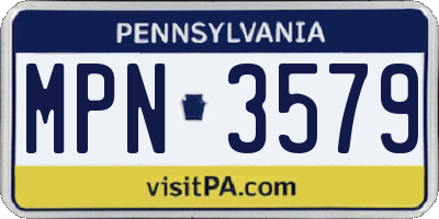 PA license plate MPN3579