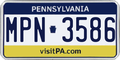 PA license plate MPN3586