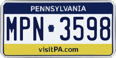 PA license plate MPN3598