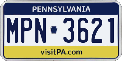 PA license plate MPN3621
