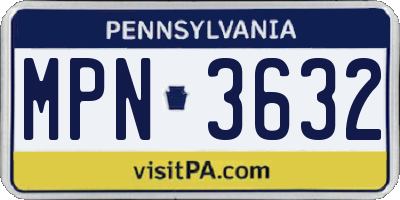 PA license plate MPN3632