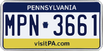 PA license plate MPN3661