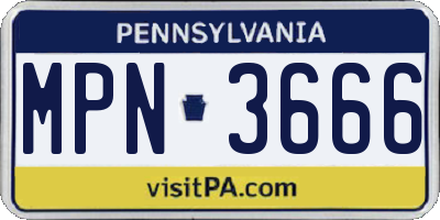 PA license plate MPN3666