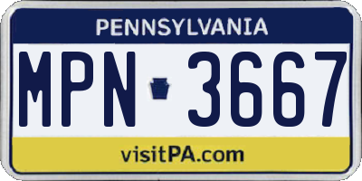 PA license plate MPN3667
