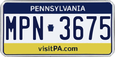 PA license plate MPN3675