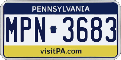 PA license plate MPN3683