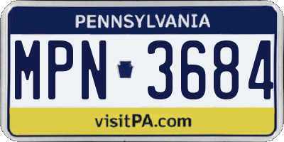 PA license plate MPN3684