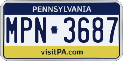 PA license plate MPN3687