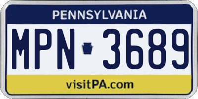 PA license plate MPN3689